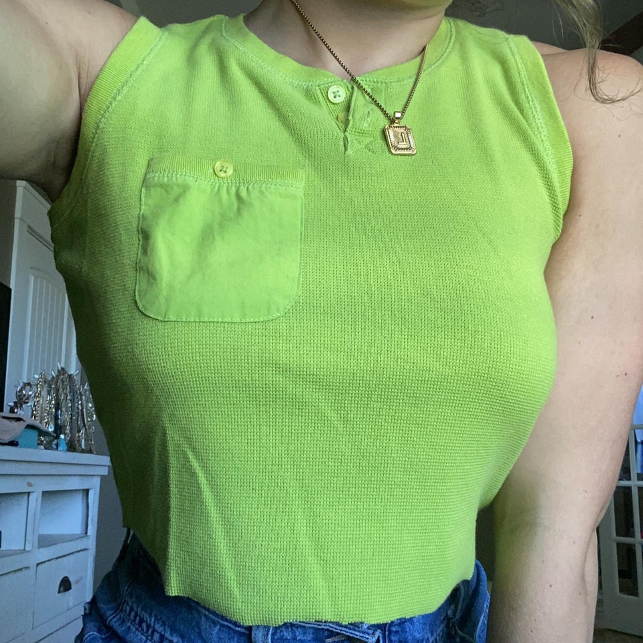 💚 adorable green cropped karen scott petites tank... - Depop