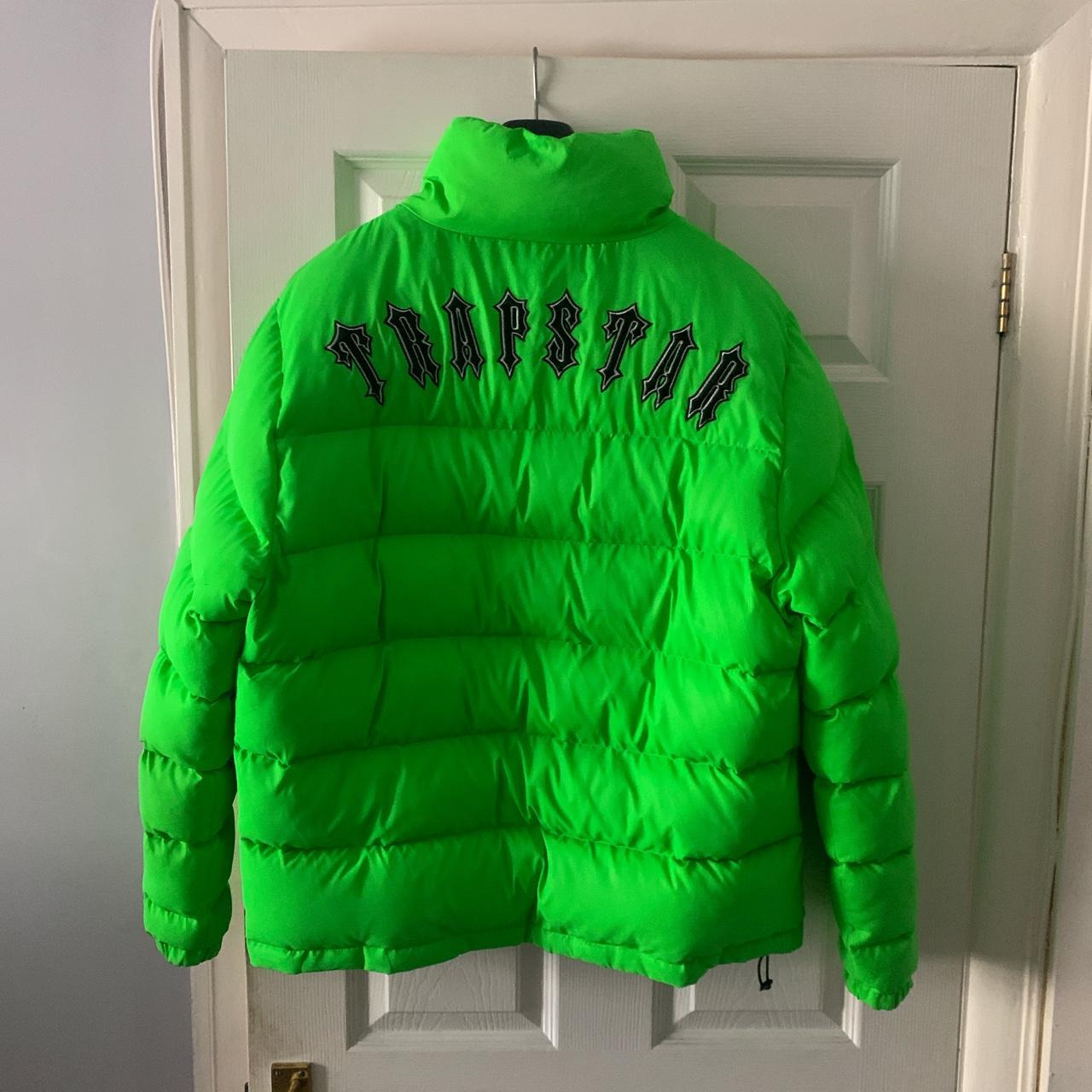 trapstar neon green puffer jacket