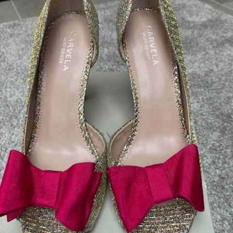 carvela pink glitter shoes