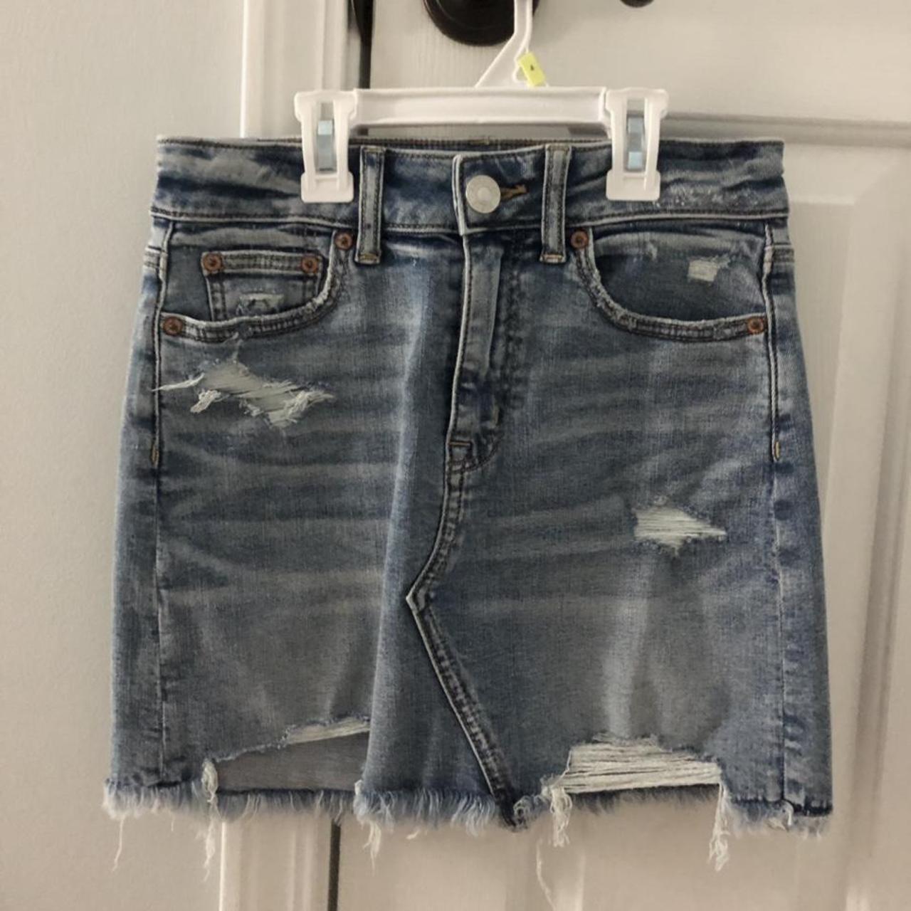 american eagle denim skirt 🦋 NWOT + super... - Depop