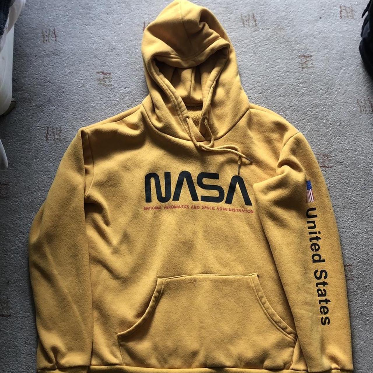 yellow nasa medium hoodie good condition no marks. Depop