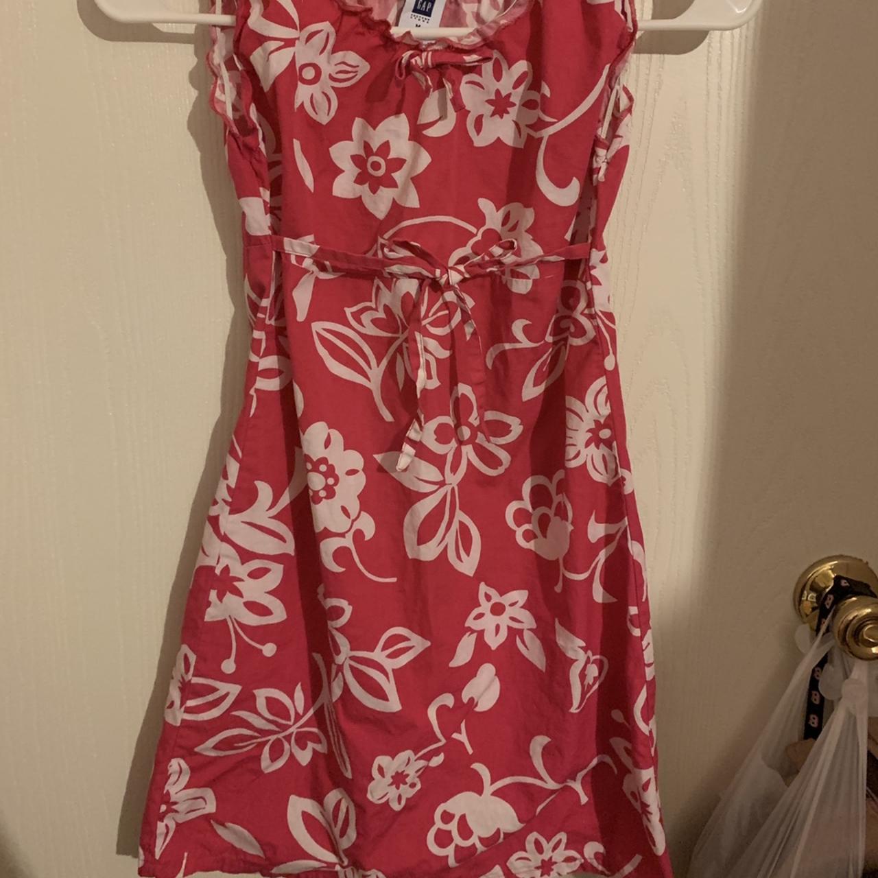 pink hibiscus print mini dress 💓 so in right... - Depop