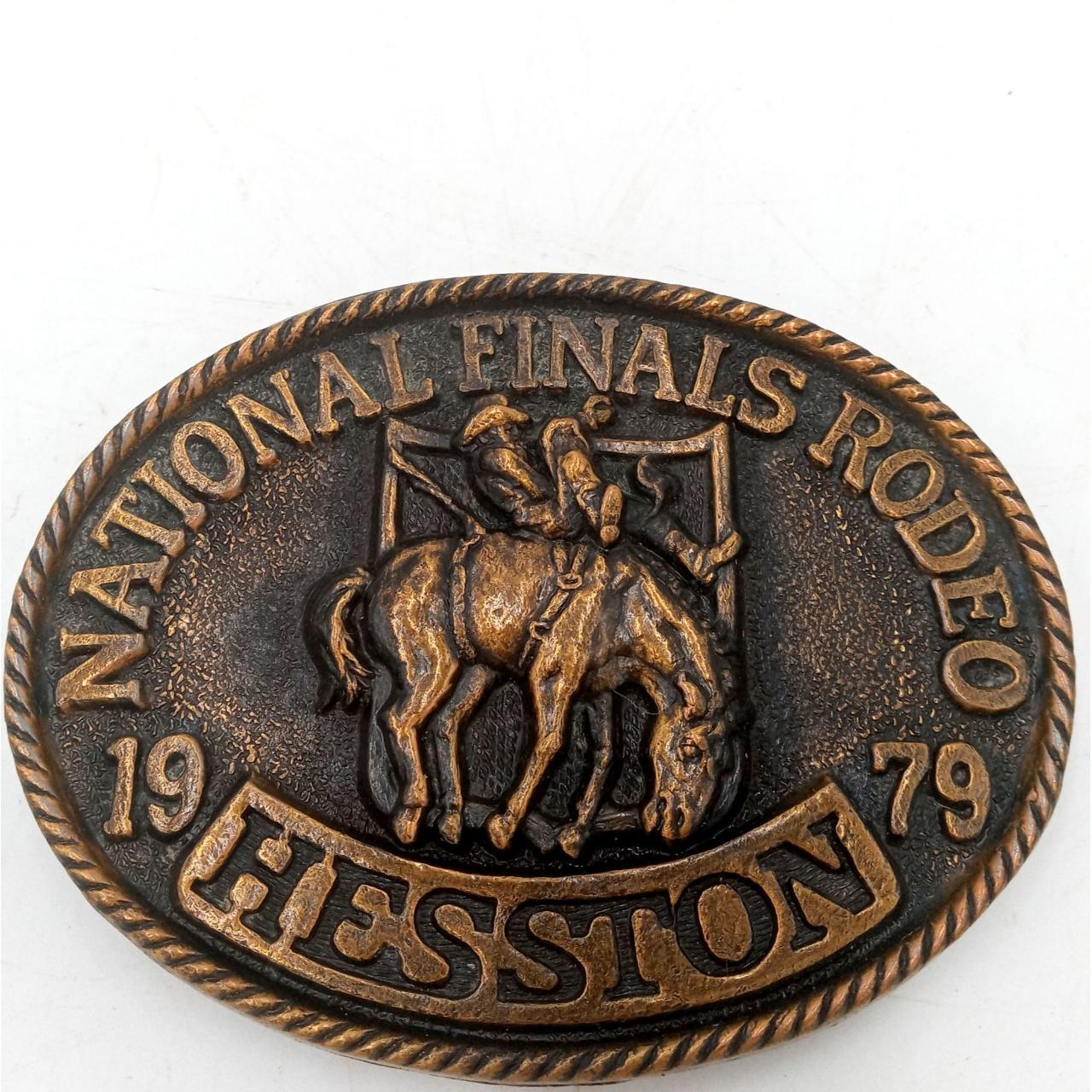 1979 NFR Rodeo Belt Buckle Hesston National Finals... - Depop