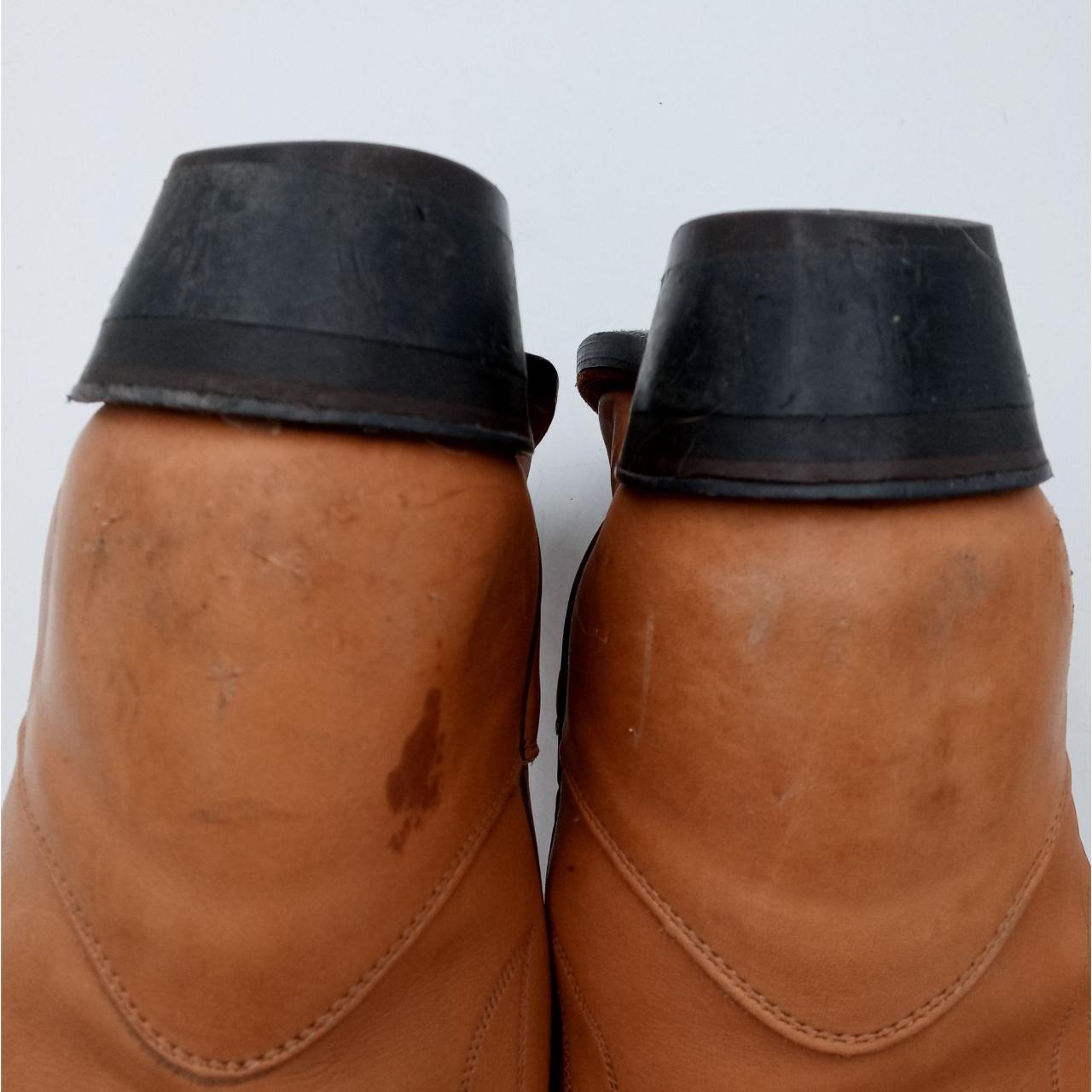 Vintage Justin Cowboy Boots Tan Brown Leather Mens 9... - Depop