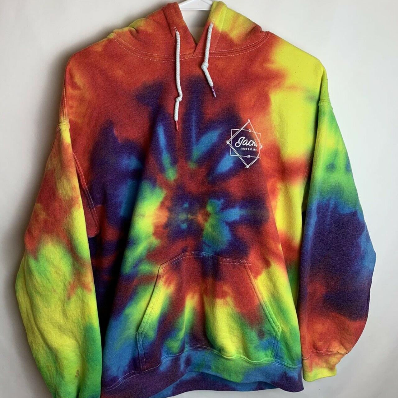 Jacks Surfboards Pullover Hoodie Tie Dye Size... Depop