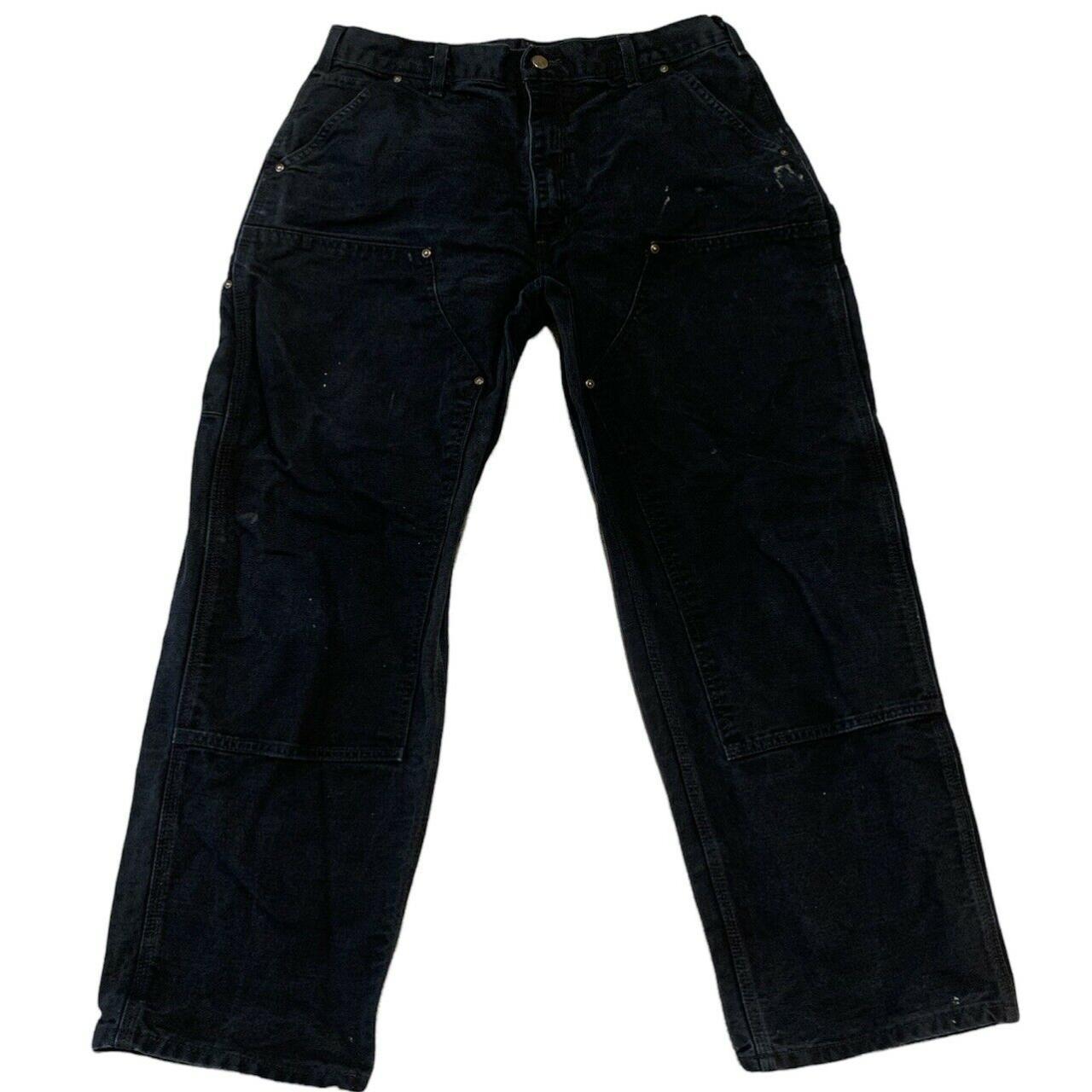 Carhartt Double Knee Black Carpenter Jeans Pants... - Depop