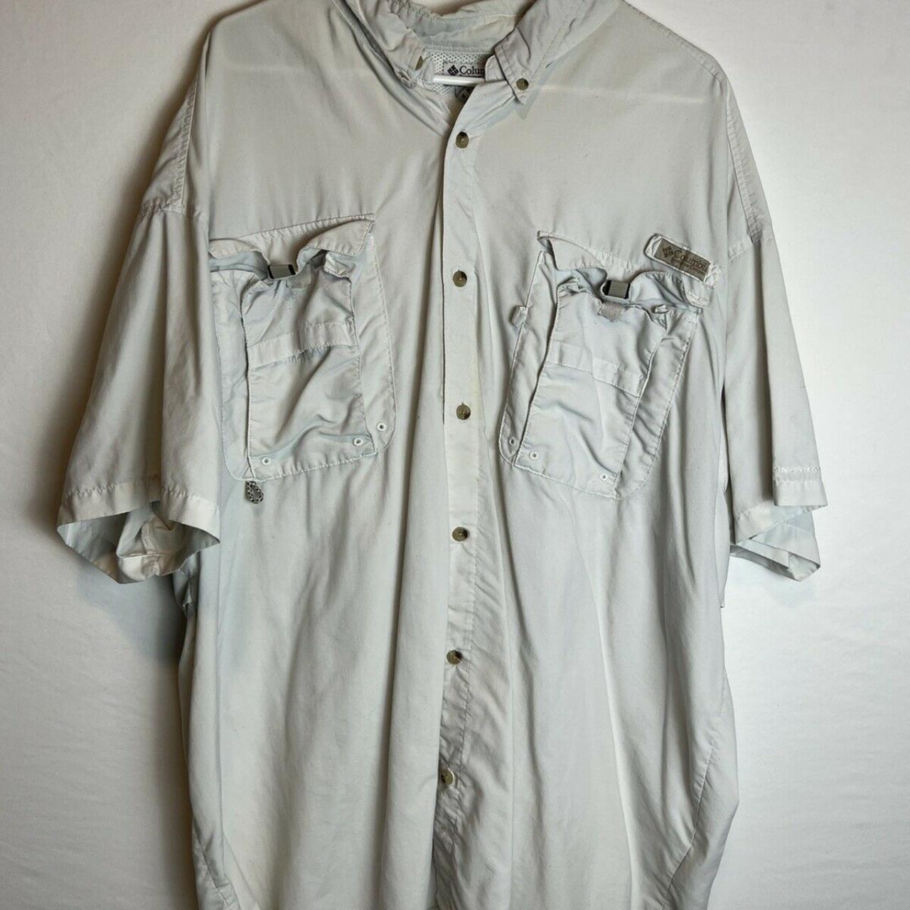 Columbia PFG Vintage Men’s White Button Up Shirt 3XL... - Depop