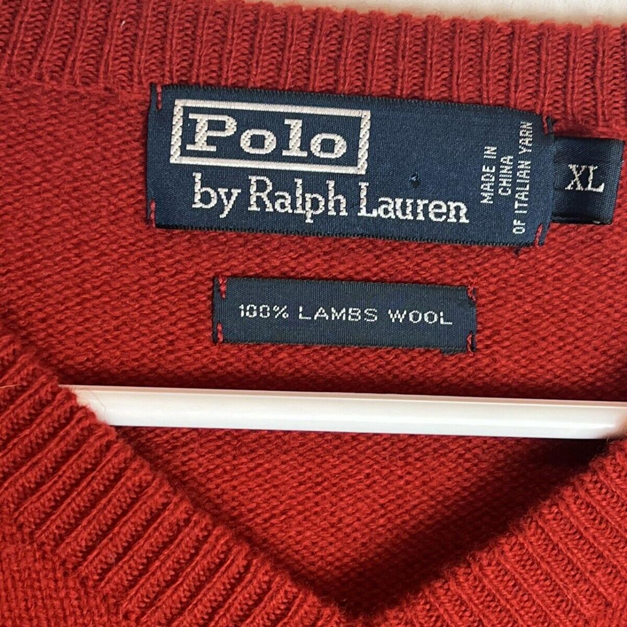 Polo Ralph Lauren Men's 100% Lambs Wool L/S V-Neck... - Depop