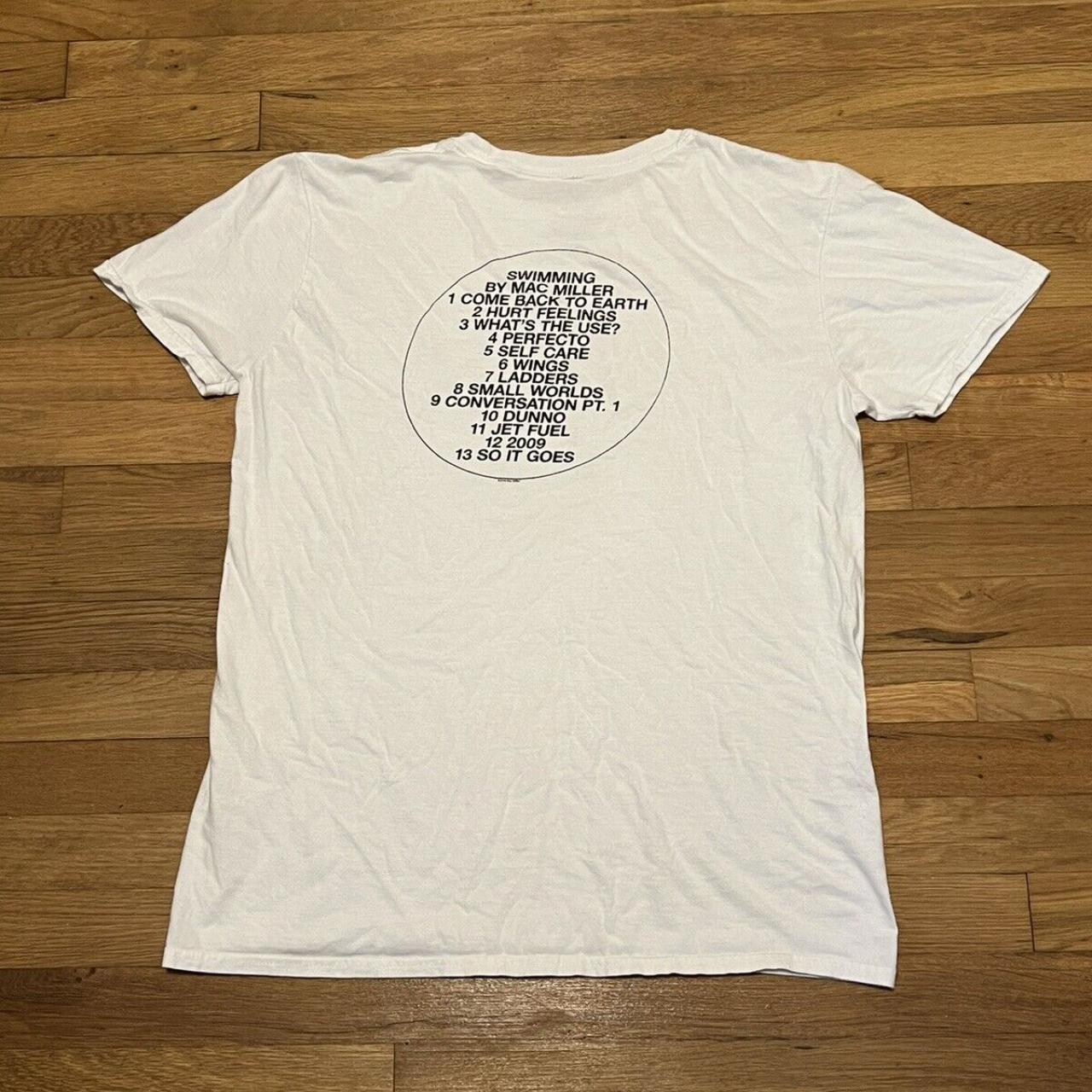 Mac Miller Swimming Album Tour White Tee T-Shirt... - Depop