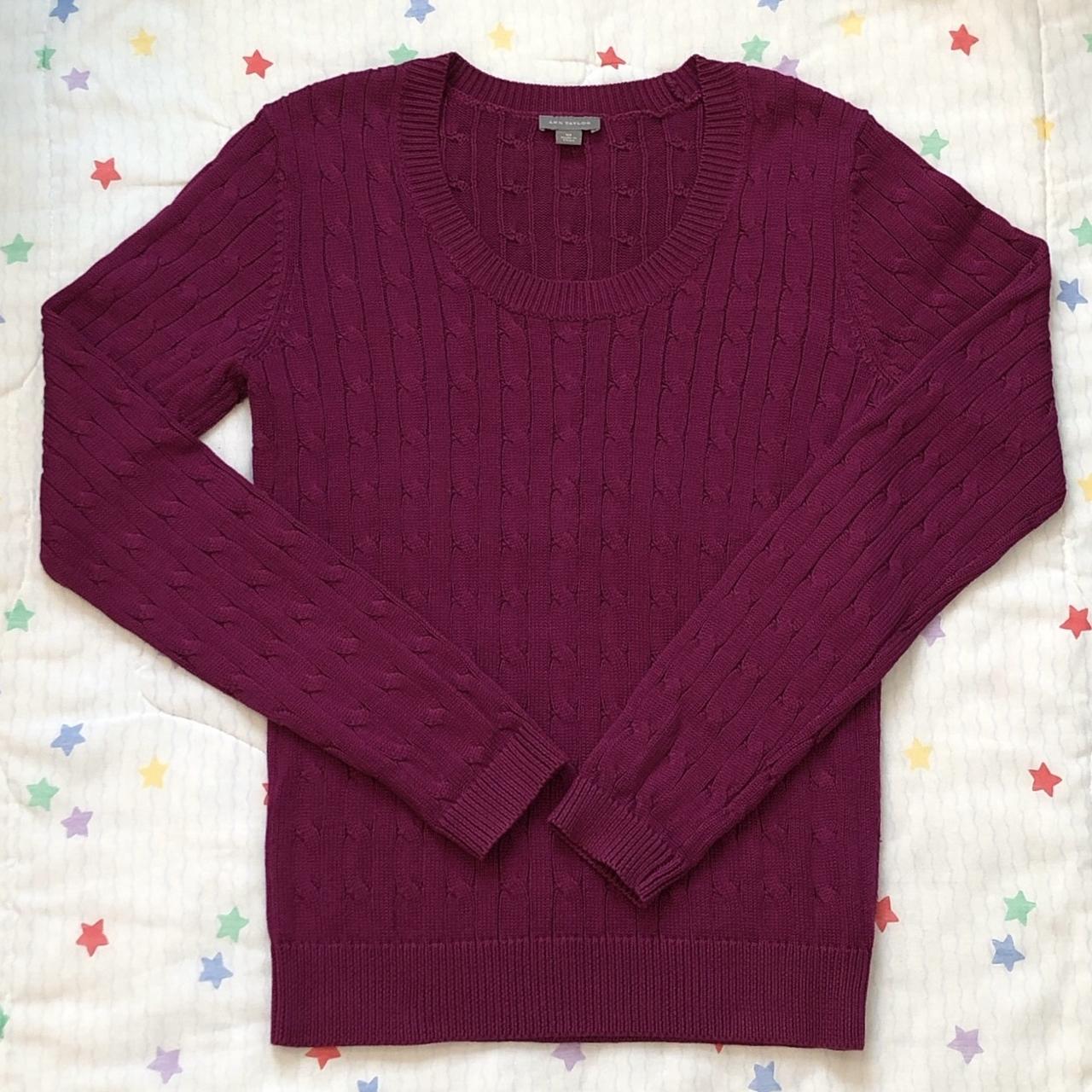 ‼️ DEPOP PAYMENTS ONLY! ‼️ Dark Fuchsia Cable-Knit... - Depop