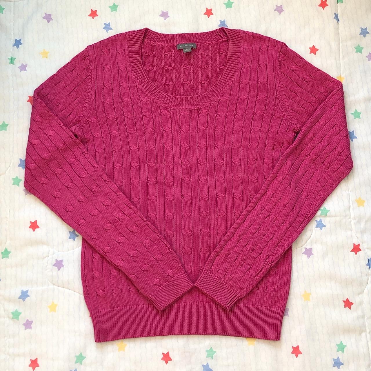 ‼️ DEPOP PAYMENTS ONLY! ‼️ Dark Pink Cable-Knit... - Depop
