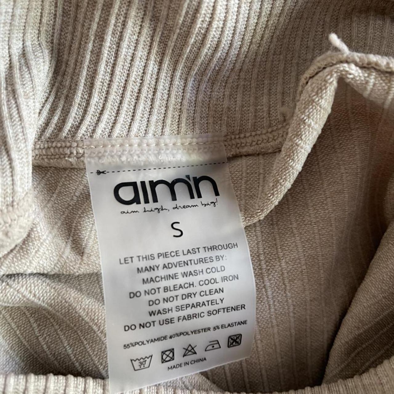 Aimin full length beige tights, with high waist... - Depop