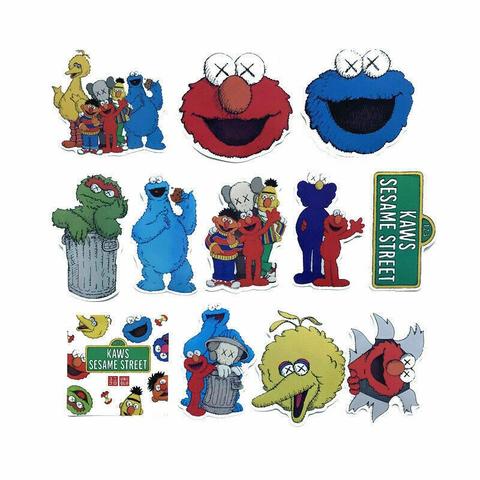 Kaws x Sesame Street Stickers Kaws x Uniqlo 12 peice - Depop