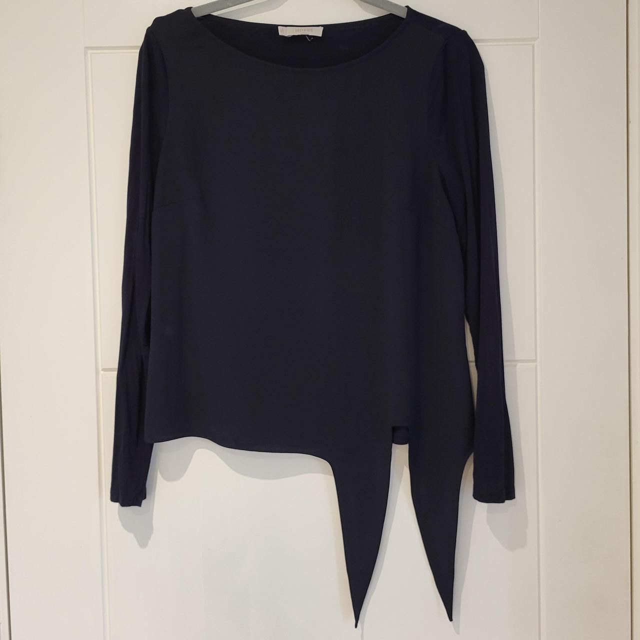 Hobbs Navy Blue Blouse Perfect for work Size... - Depop