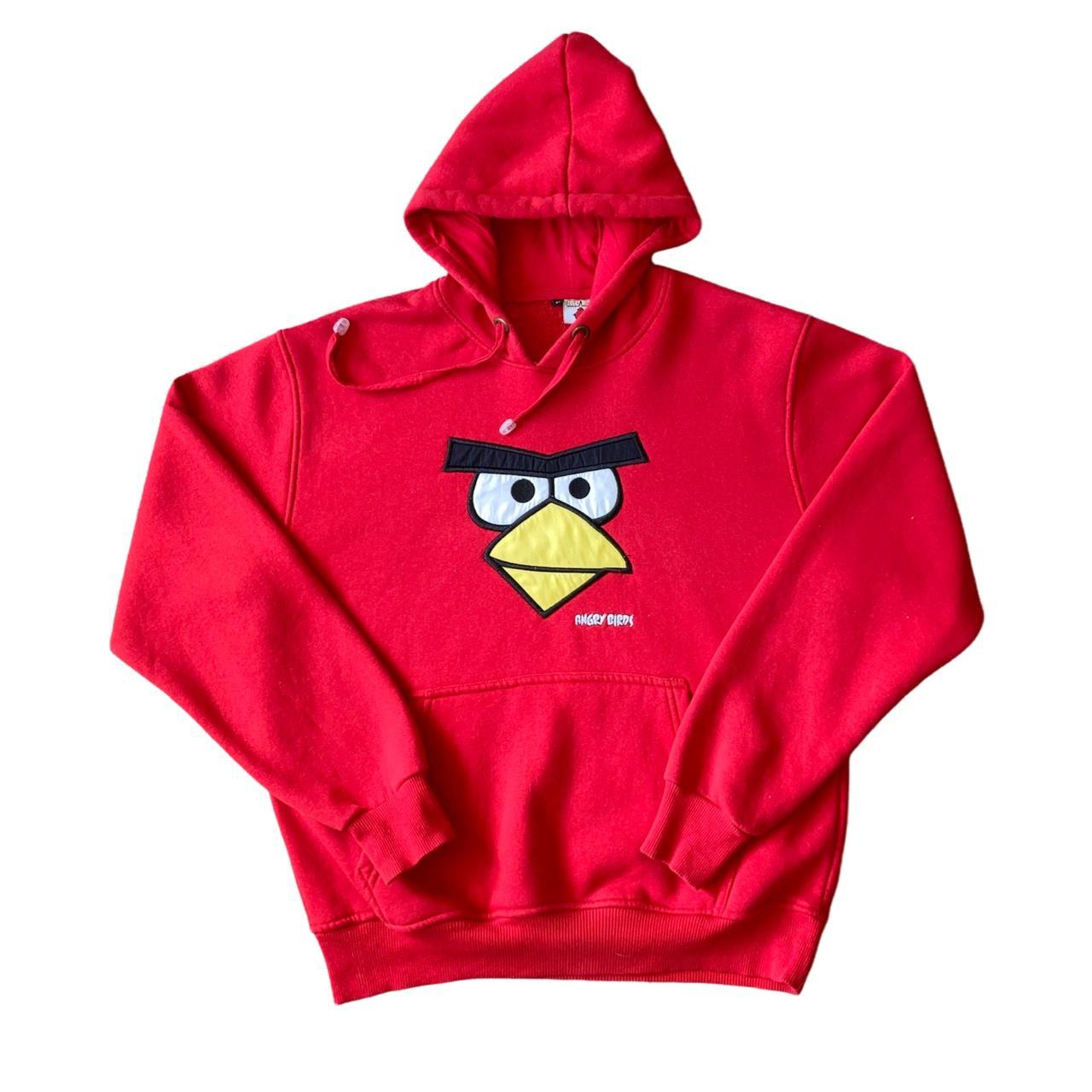 Angry birds hoodie red with large embroidered red... - Depop