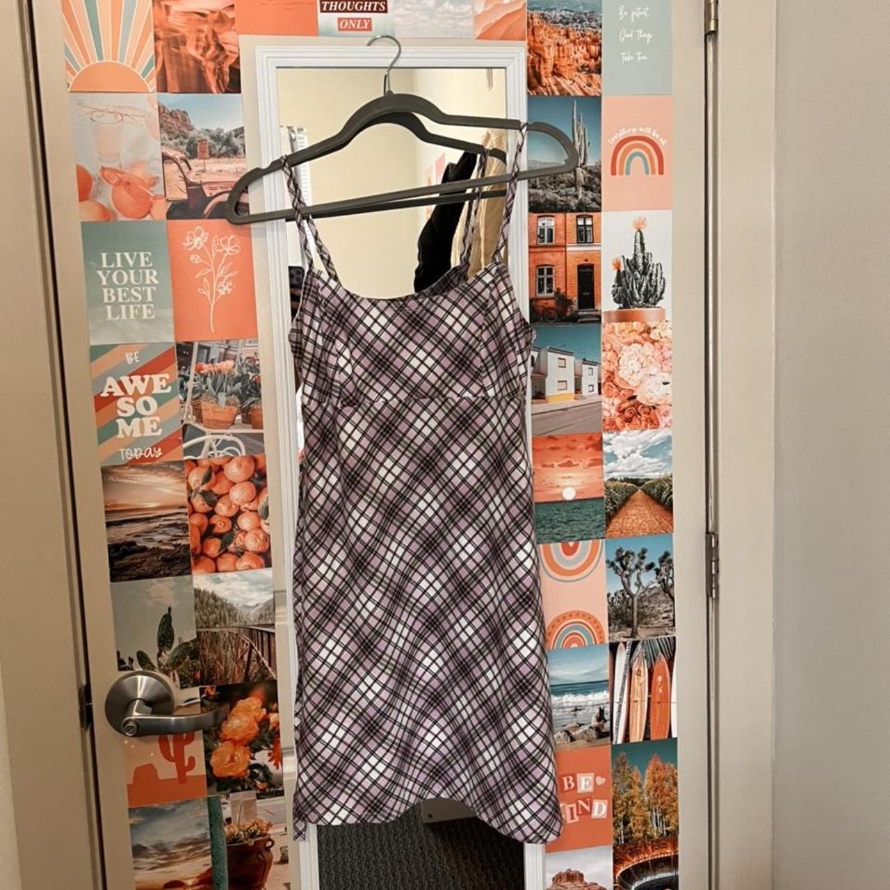 Purple Plaid Brandy Melville Dress brandy... Depop