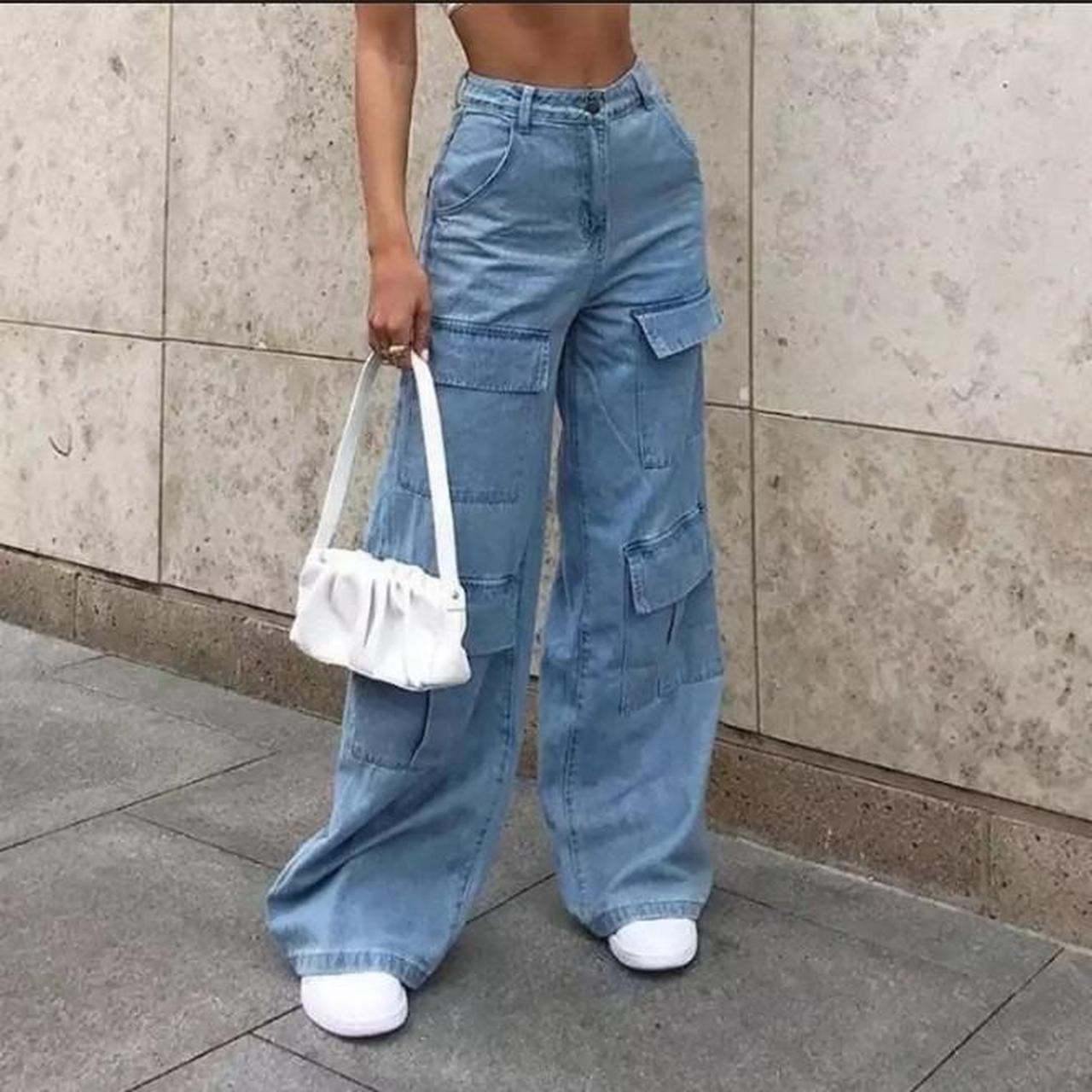 cargo mom jeans