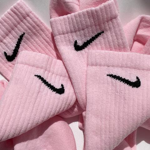 nike socks pink tick