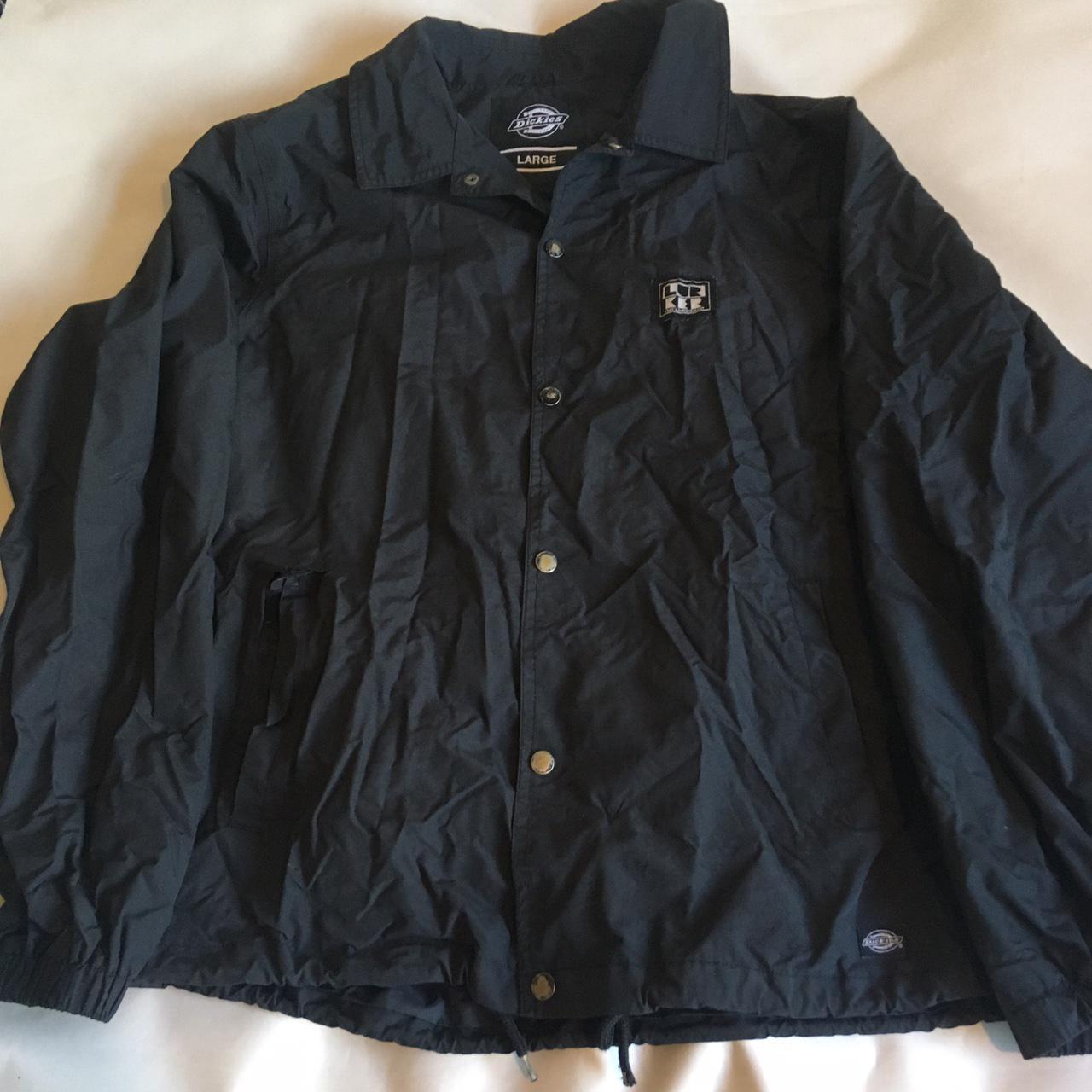 Dickies coach jacket in black, customised with a... - Depop