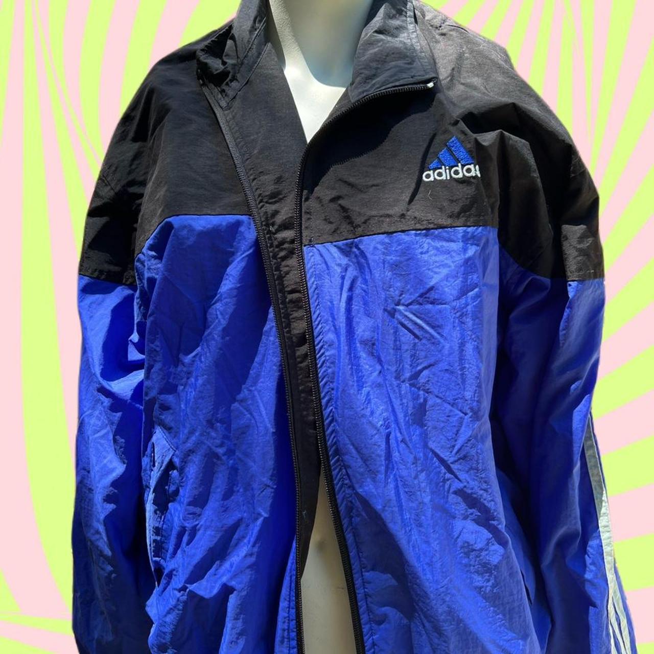 Vintage Adidas Y2K Windbreaker Track Jacket, early... Depop