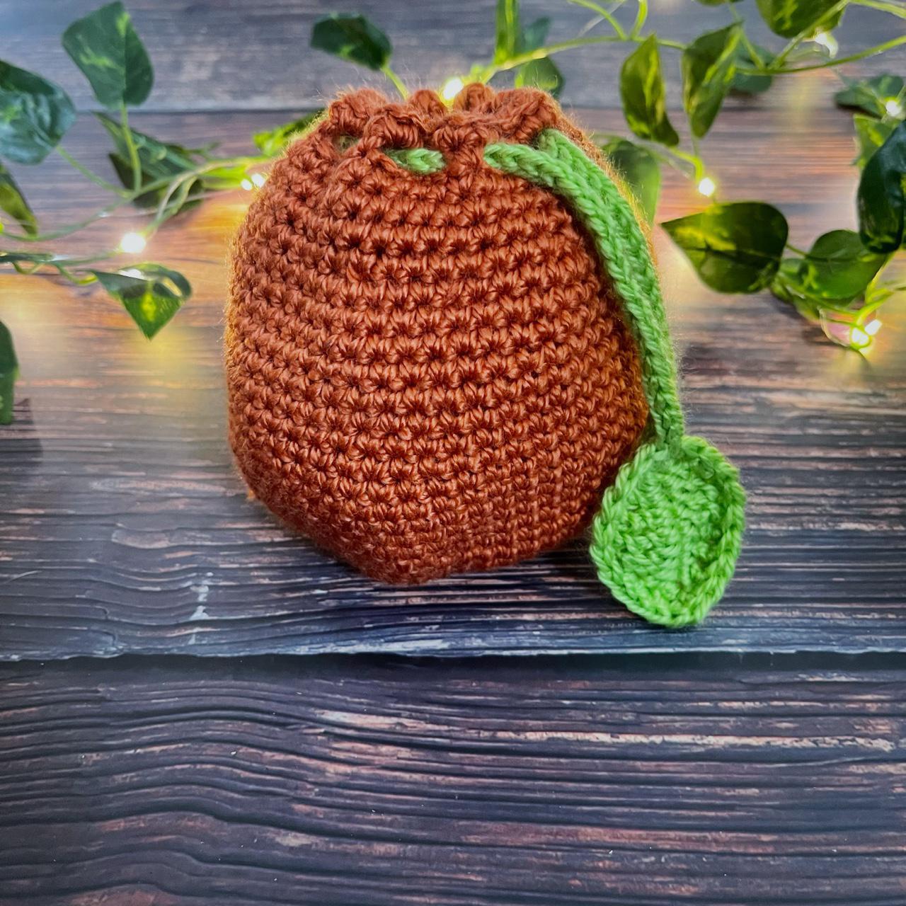 Crochet Orange Drawstring Pouch 🍊 SHOPWIDE SALE... Depop