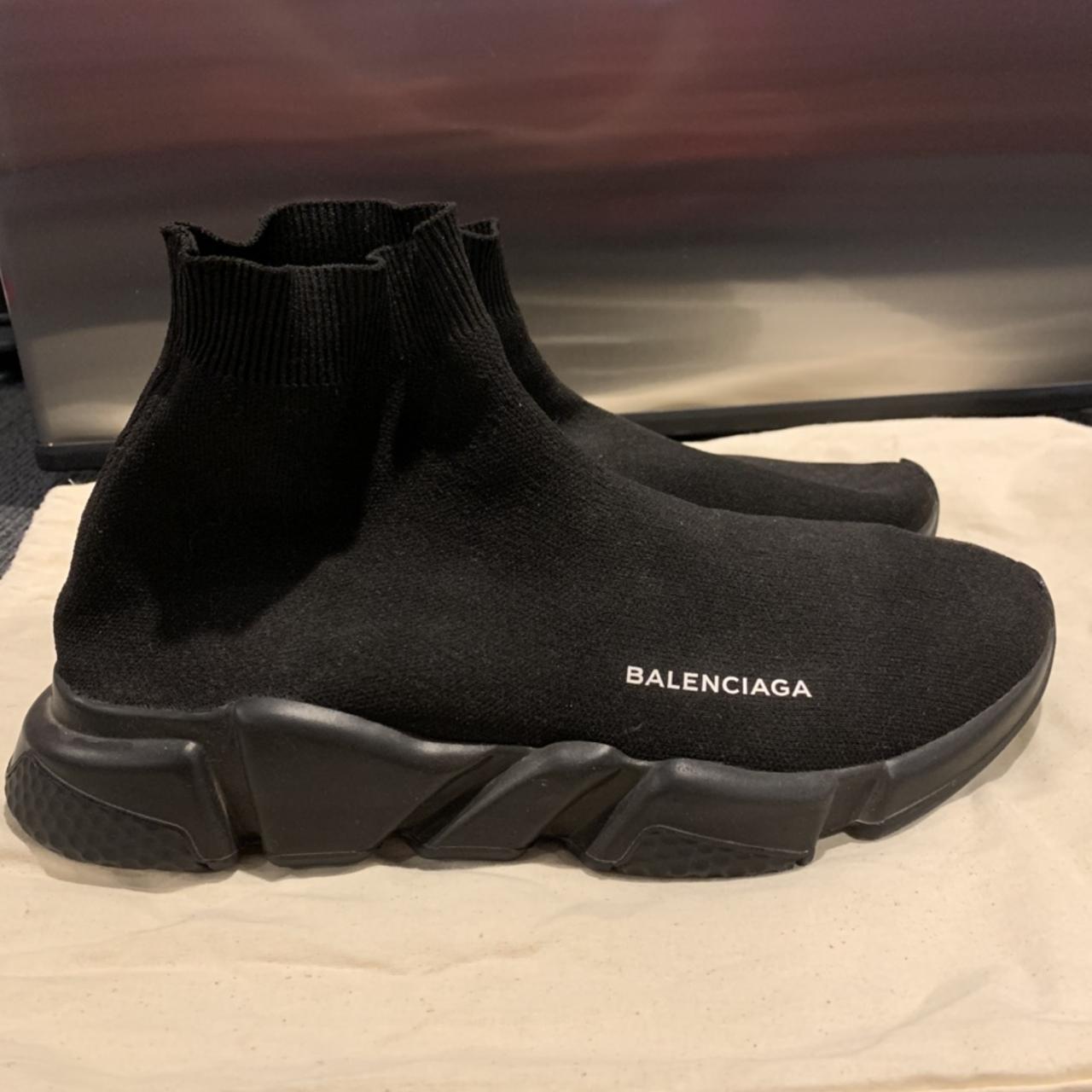 BALENCIAGA SPEED KNIT SOCK TRIPLE BLACK Size 44 Depop