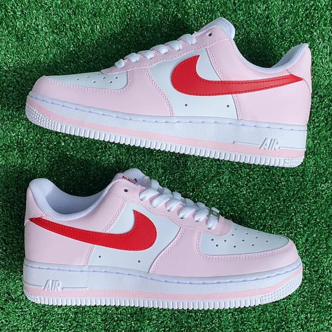 custom-air-force-1s-nike-air-force-1-customs-pink-depop