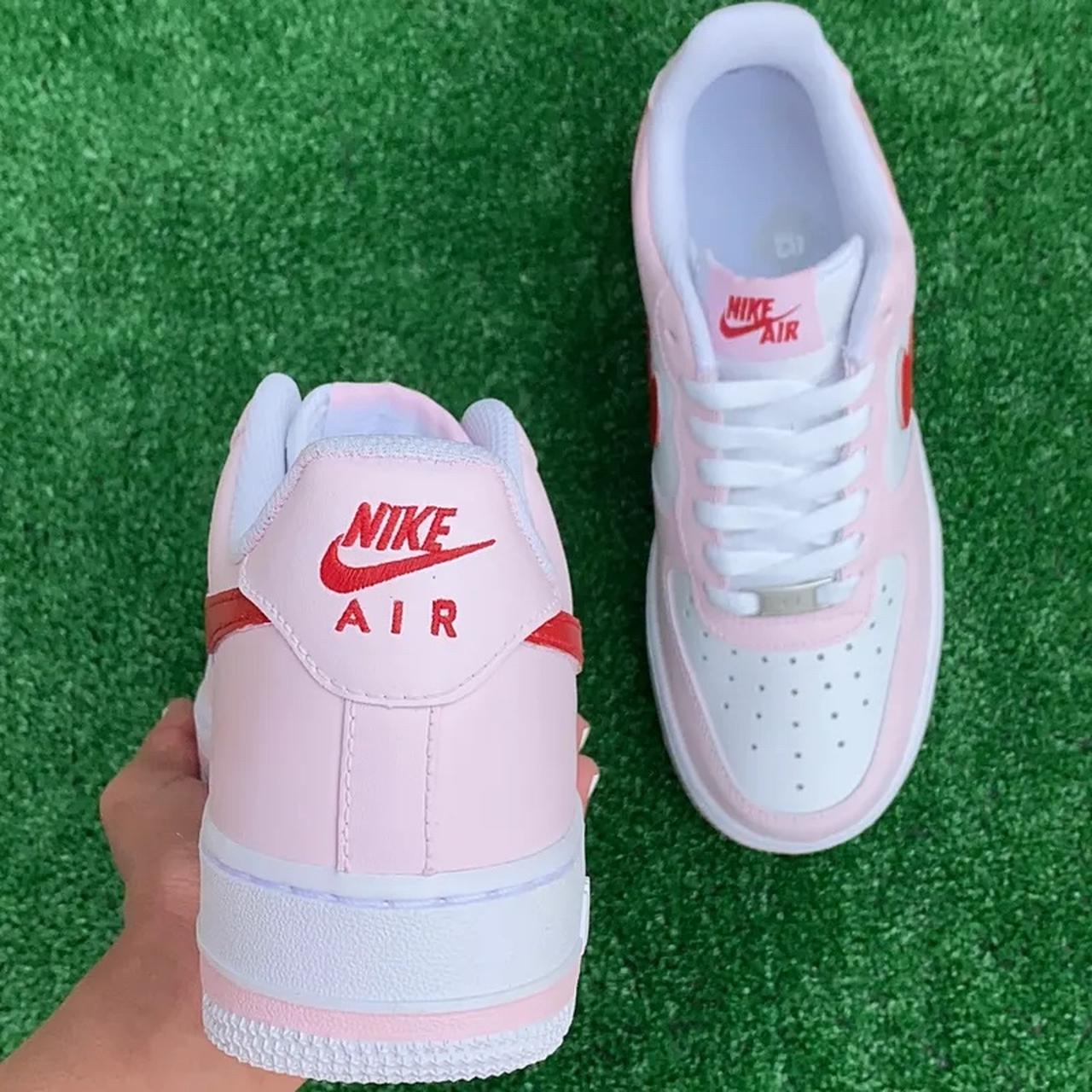 custom-air-force-1s-nike-air-force-1-customs-pink-depop