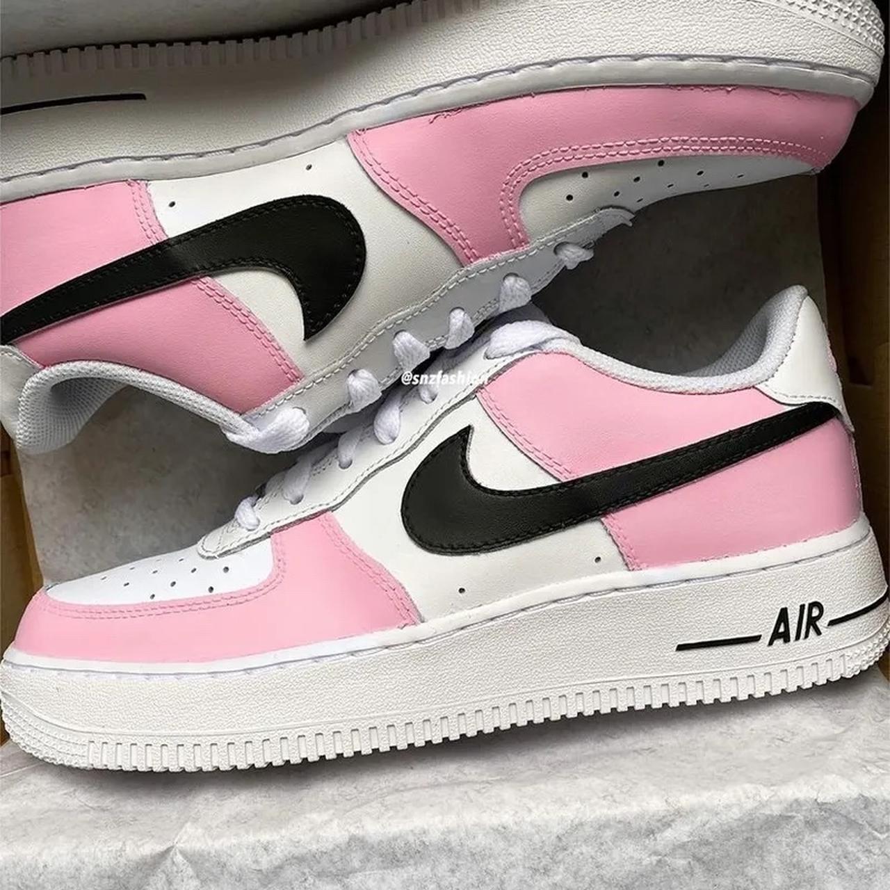 custom-air-force-1s-nike-air-force-1-customs-pink-depop