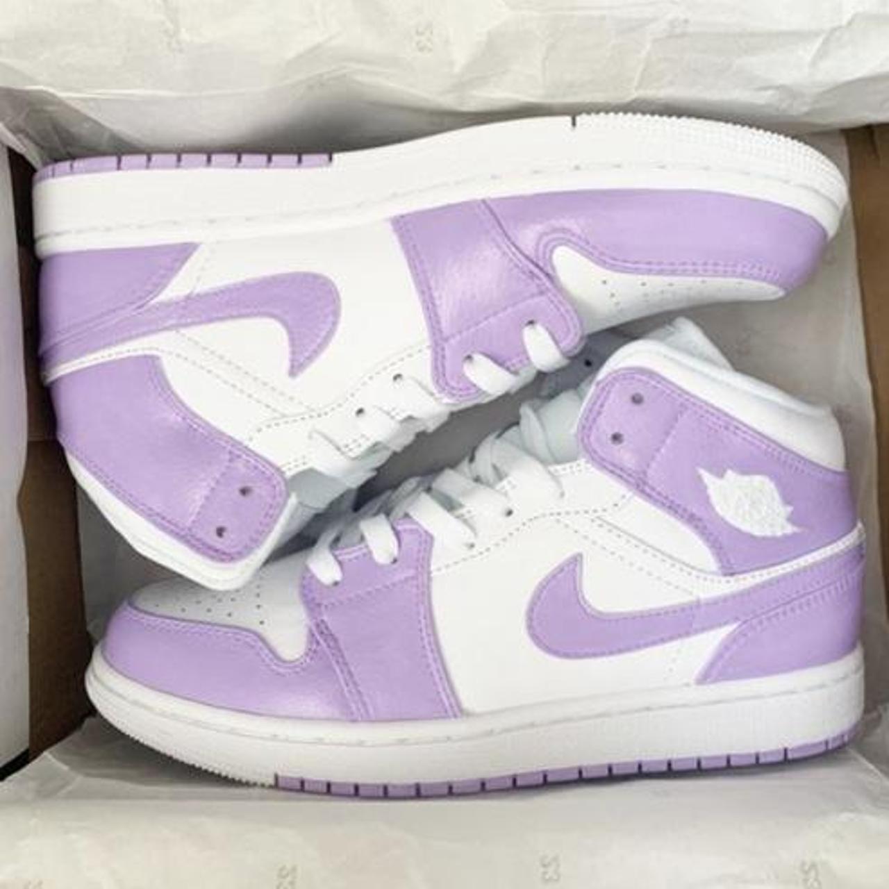 Jordan 1 Customs 💤 lilac Purple Jordan 1 Mids... - Depop