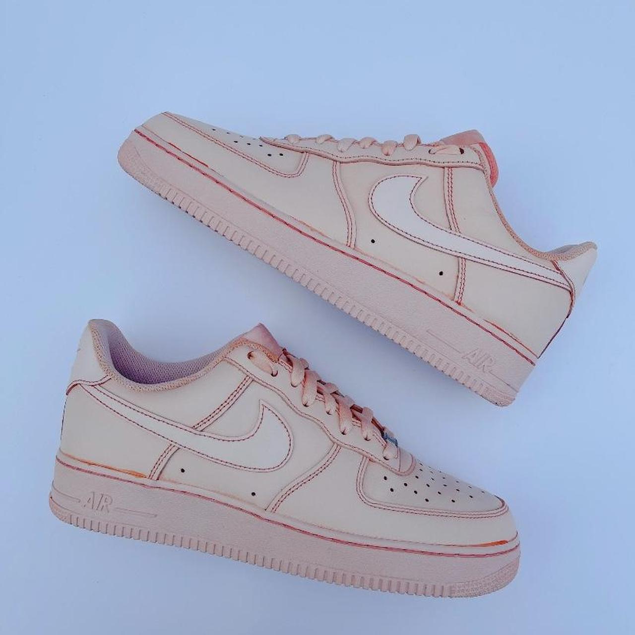 Custom Air Force 1 Dip Dyed 🌸 Orange Nike Air... - Depop