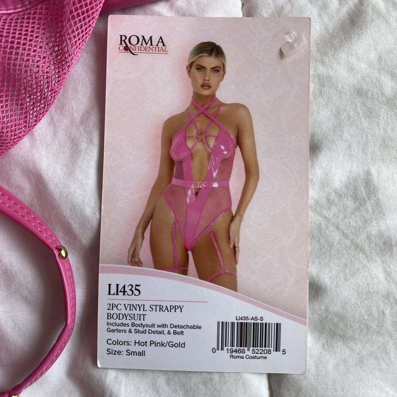 LI435, Vinyl Strappy Bodysuit by Roma