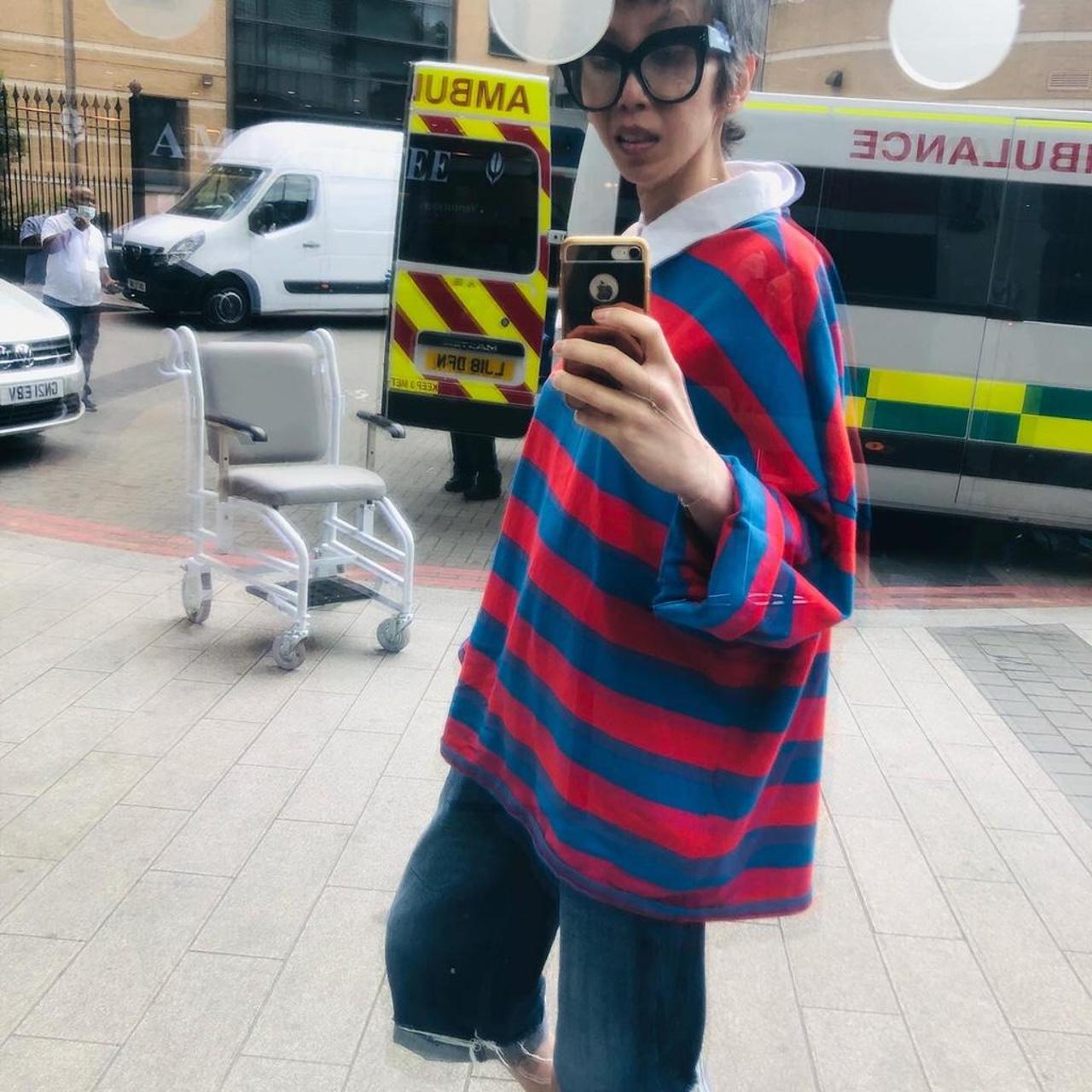 Oversized rugby style shirt top womenswear... Depop