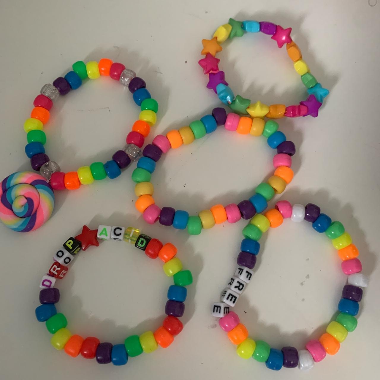 5 rainbow kandi singles! Super cute and can go with... - Depop