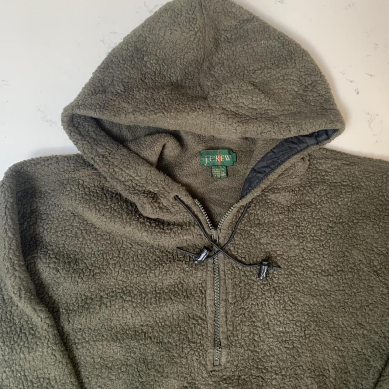 Really sick green woolly J Crew fleece pullover. Has... - Depop