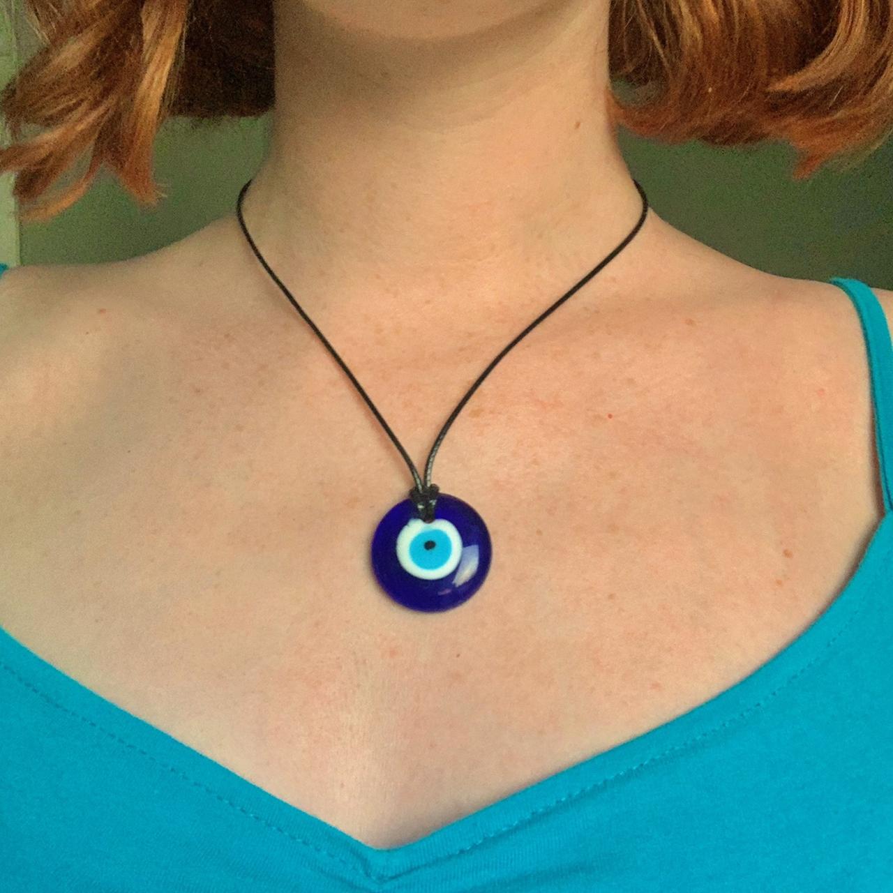 Evil eye on sale necklace glass