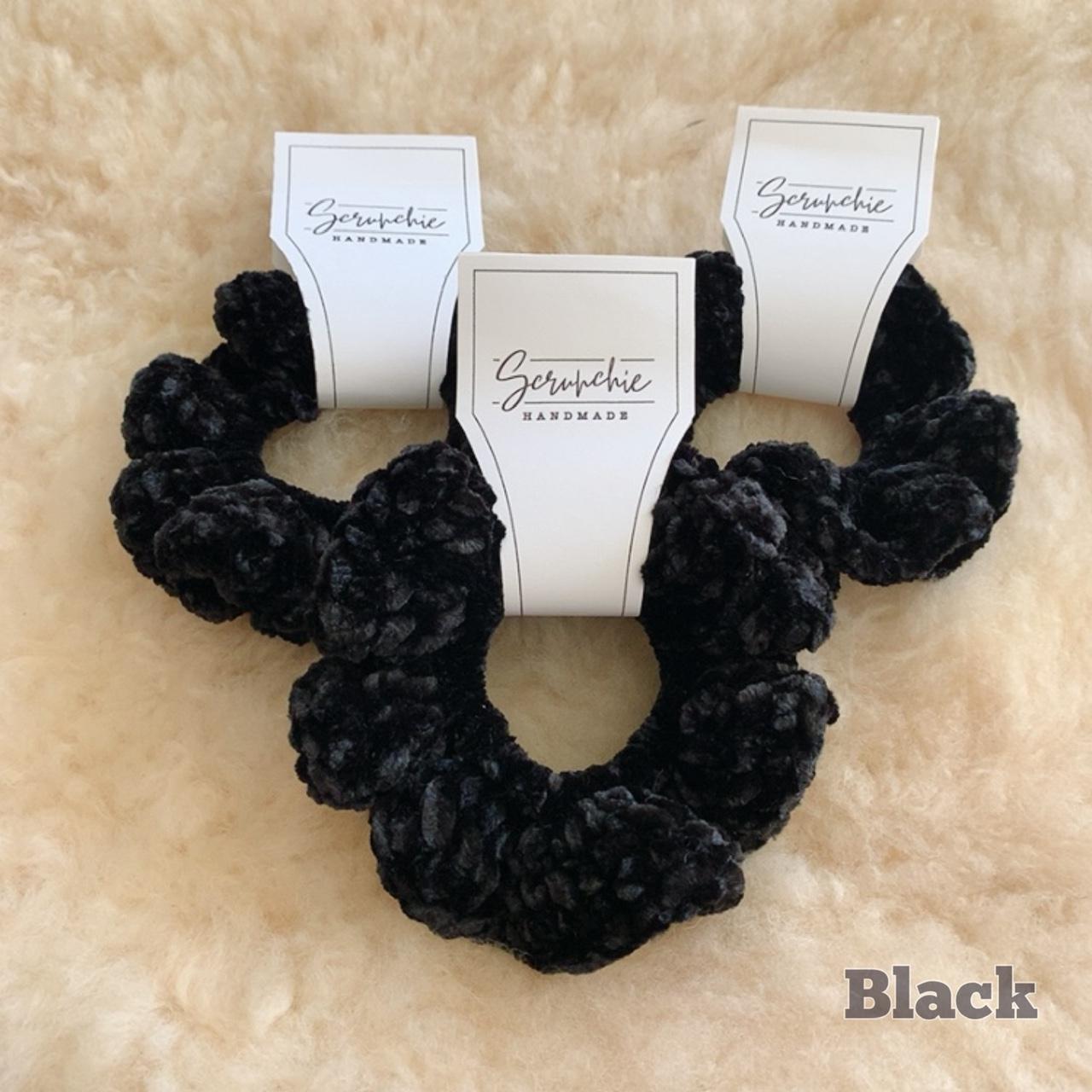 Crochet Scrunchies are hand made furry yarn. They - Depop