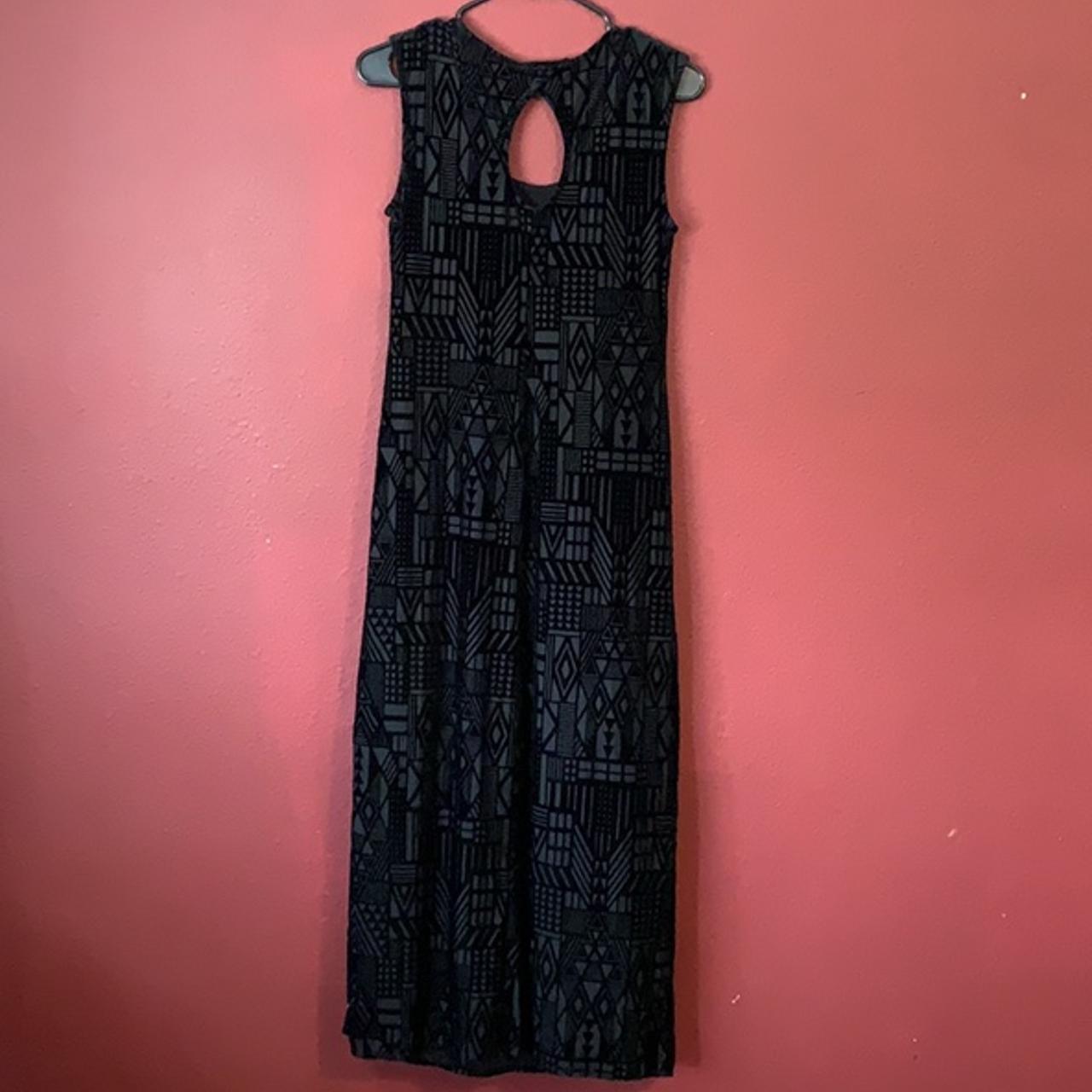 Black Velvet Burnout Maxi Dress Size Medium Depop   P0 