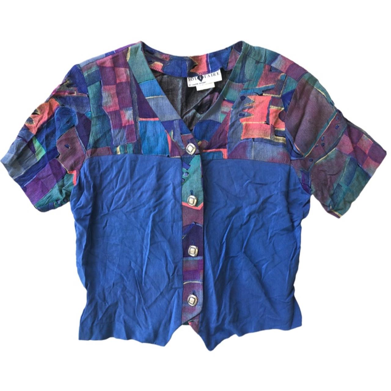 Product Image 1 - 80s Multi-Colored Geometric Printed Short