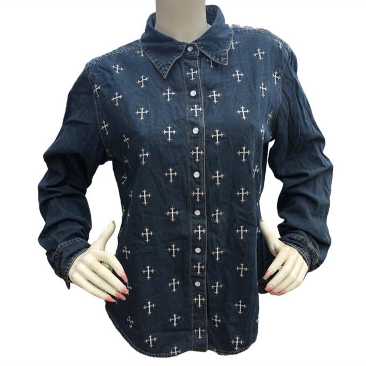 Product Image 2 - Cross Embroidered Button Up Denim
