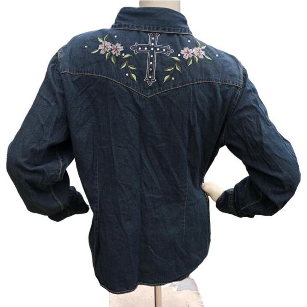 Product Image 3 - Cross Embroidered Button Up Denim