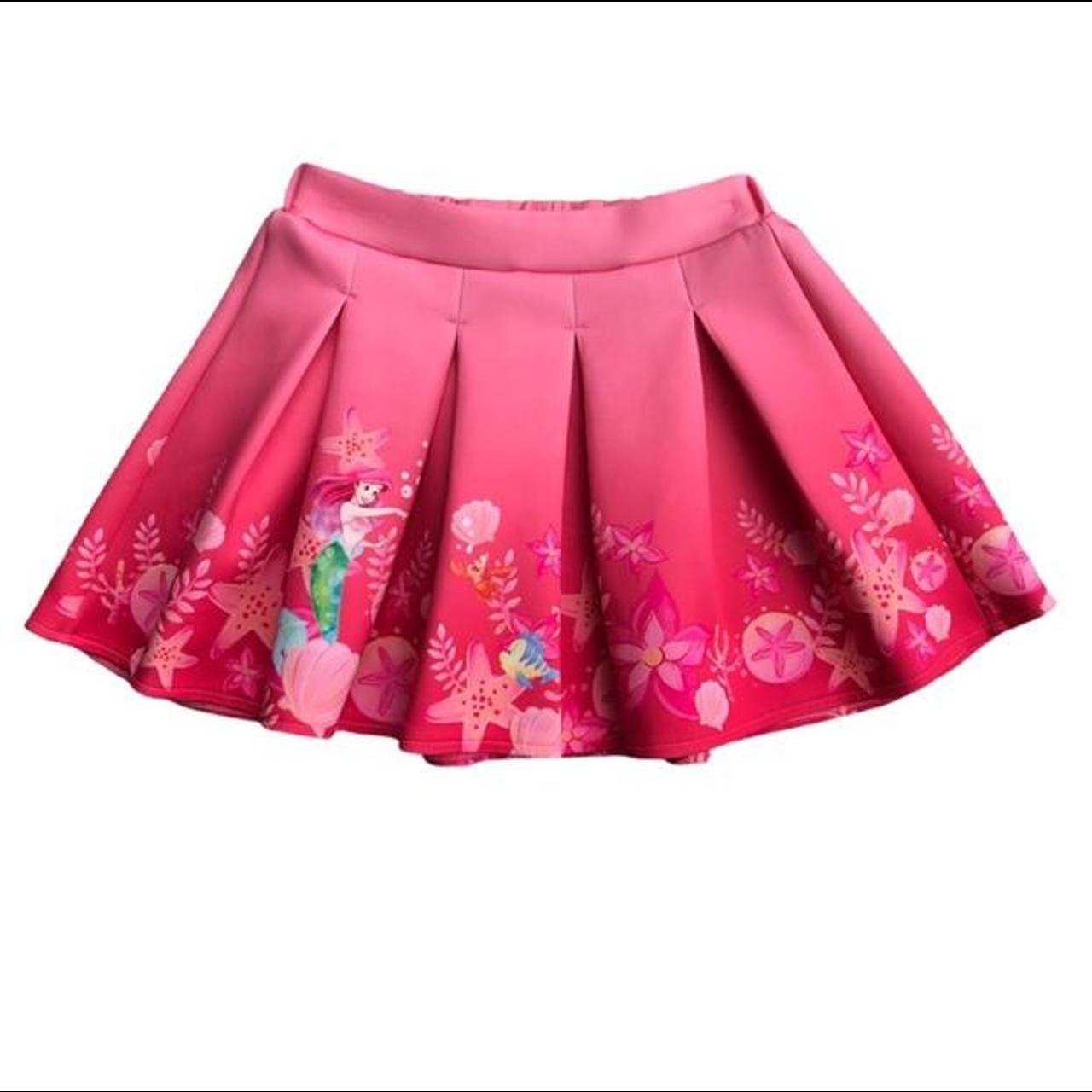 Disney The Little Mermaid Pink Ombre Pleated A-Line... - Depop