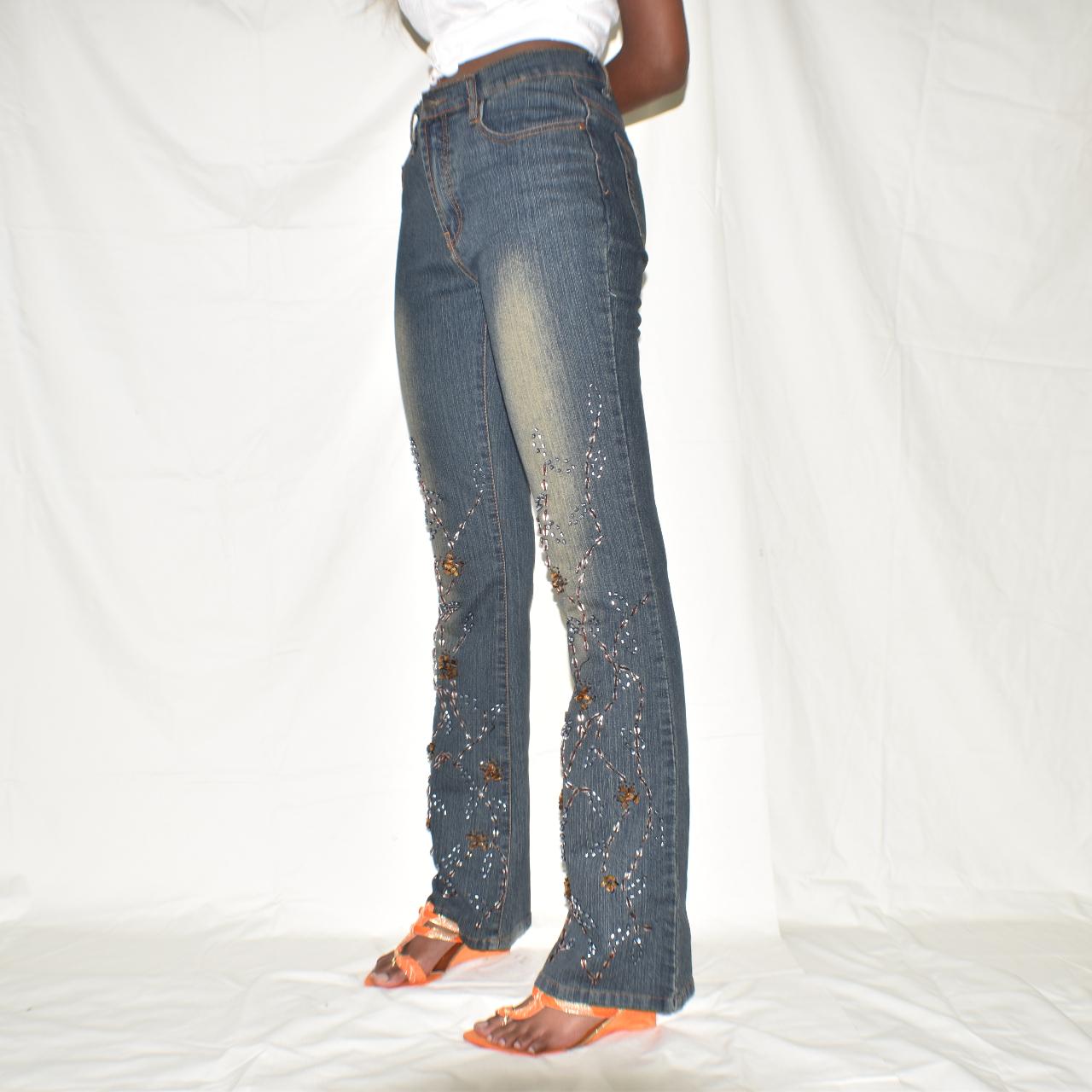 Women's Navy and Khaki Jeans Depop