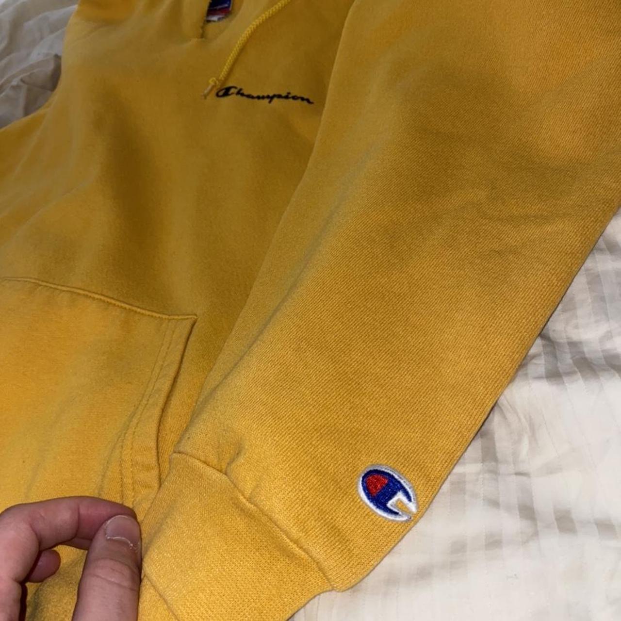 Vintage champion hoodie with cut in neck - Depop