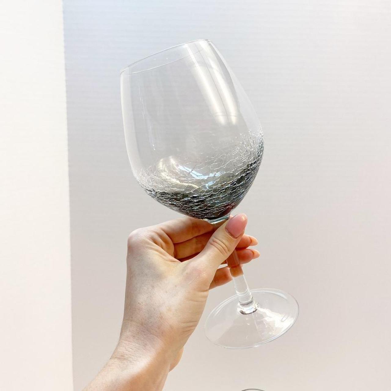 Pier One Gray Crackle Goblet Wine Glass Set of - Depop