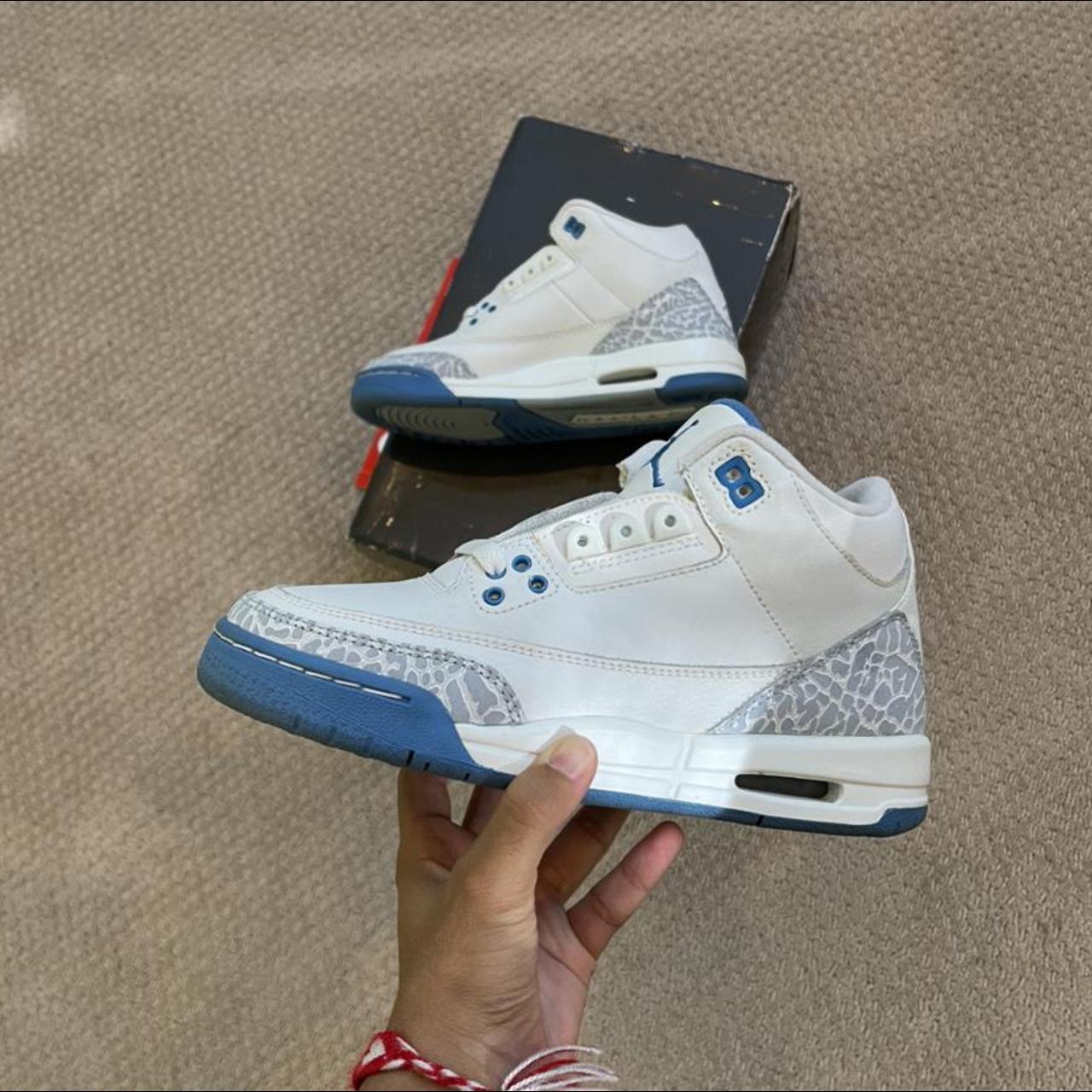 JORDAN 3 HARBOR BLUE STYLE CODE-315296-142 SIZE... - Depop