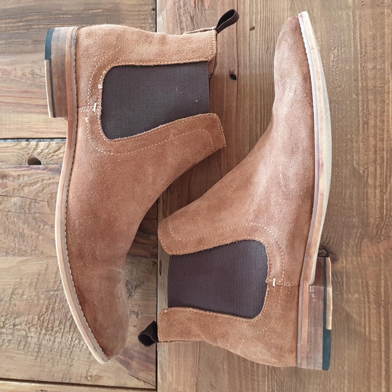 Double oak mills suede tan chelsea boots - dress... - Depop