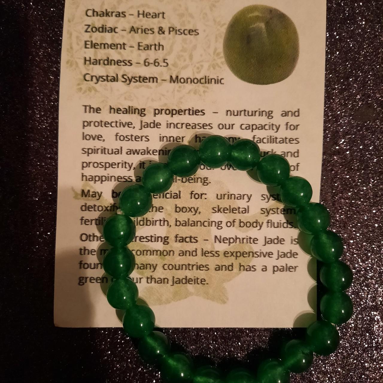 Jade Healing Bracelet 8mm beads with Crystal healing... - Depop