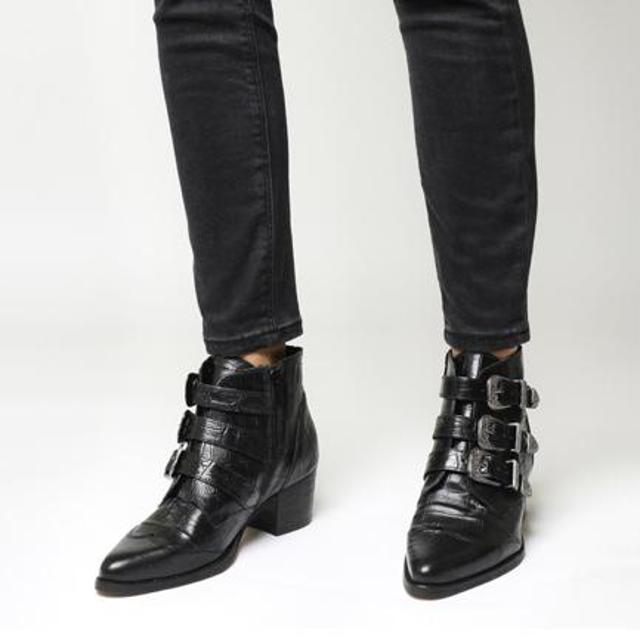 office black buckle boots