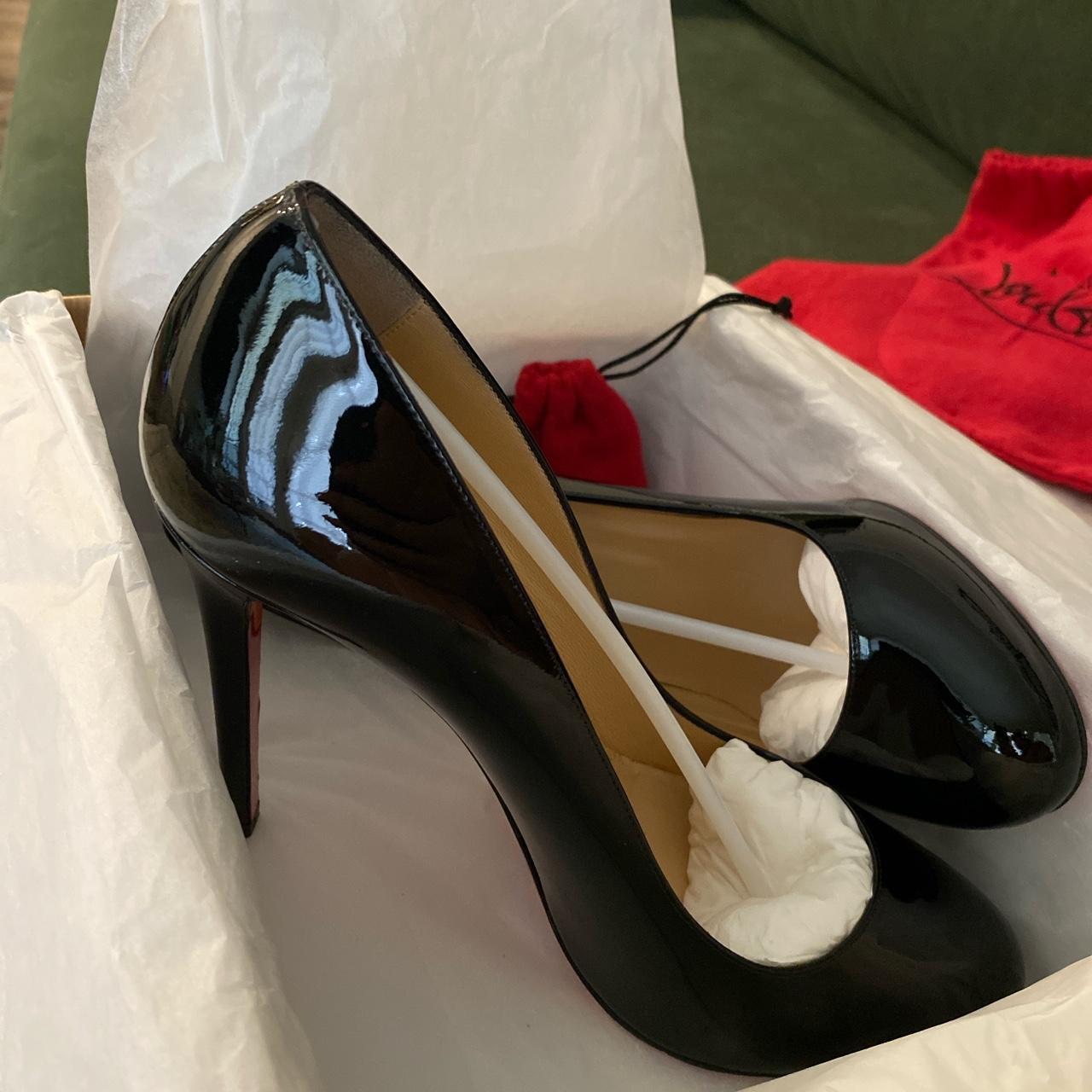 Christian Louboutin Women's Black And Red Courts | Depop